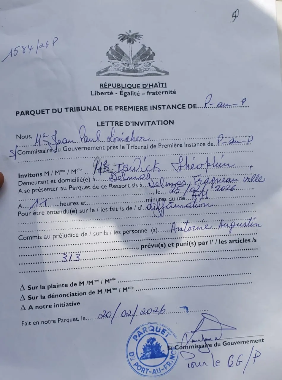 Plainte pour viols visant le ministre Augustin Antoine : le Parquet engage une procédure en diffamation contre l’avocat de la plaignante Plainte pour viols visant le ministre Augustin Antoine : le Parquet engage une procédure en diffamation contre l’avocat de la plaignante