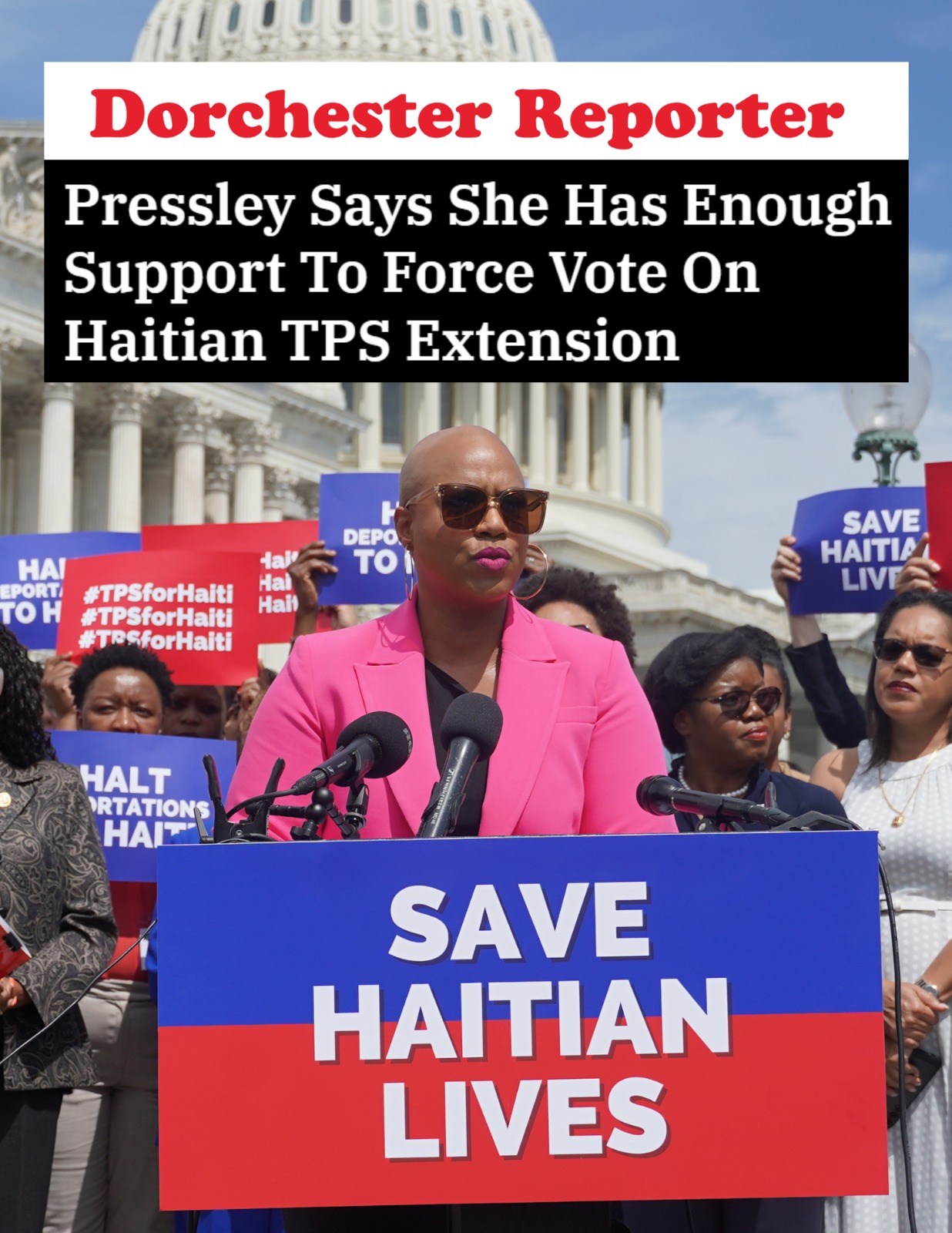 Les 218 signatures atteintes : Ayanna Pressley annonce une avancée décisive vers un vote au Congrès sur le TPS pour des Haïtiens Les 218 signatures atteintes : Ayanna Pressley annonce une avancée décisive vers un vote au Congrès sur le TPS pour des Haïtiens